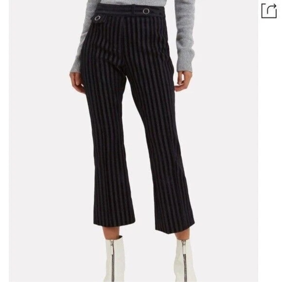 Derek Lam 10 Crosby  Striped Crop Flare Trousers Womens Size 2 - Picture 1 of 16